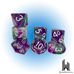 SET OF 7 DICE: GOBLIN GREEN W/SYMBOL